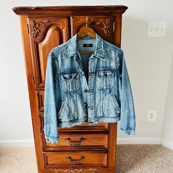 Able The Merly Denim Jacket, Clean Wash, Size Large - Picture 1 of 4